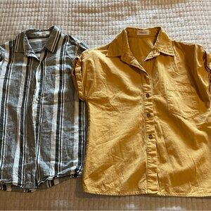 2 Roolee Blue Striped and Yellow Casual Shirts